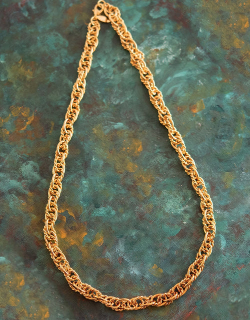 Load image into Gallery viewer, Vintage Oscar De La Renta 24 Inch Gold Tone Link Chain Necklace Size: G by PVD Vintage Jewelry
