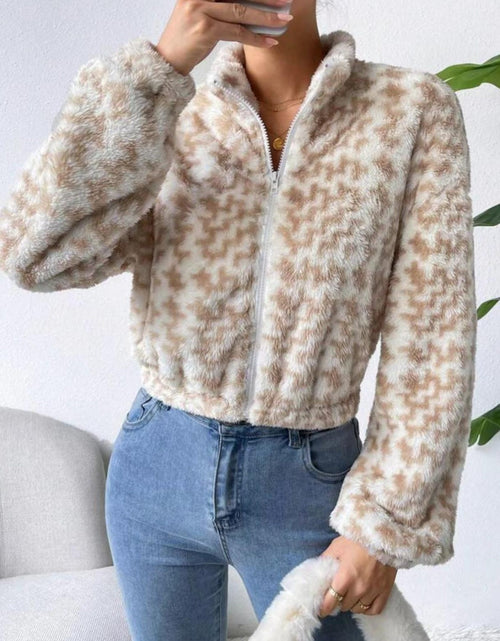Load image into Gallery viewer, Zip Up Long Sleeve Fuzzy Outerwear

