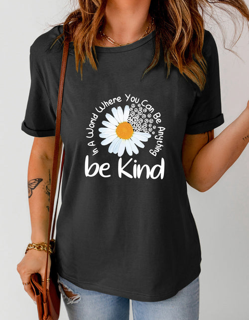 Load image into Gallery viewer, Graphic Round Neck Short Sleeve T-Shirt
