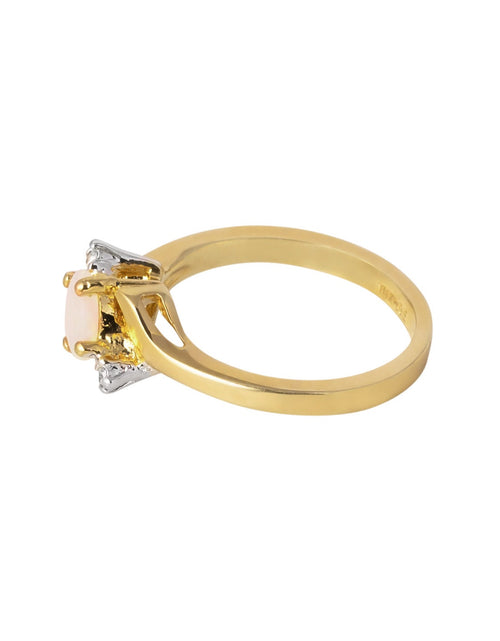 Load image into Gallery viewer, Vintage Ring Sapphire &amp; Clear Austrian Crystals 18k White Gold Electroplated September Birthstone by PVD Vintage Jewelry

