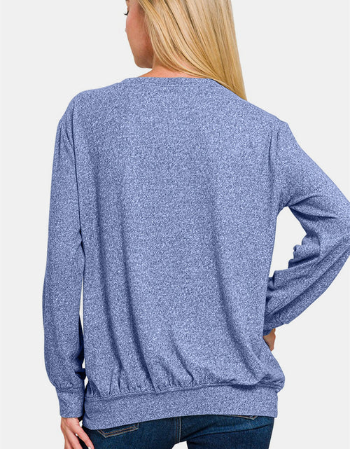 Load image into Gallery viewer, Zenana Full Size Melange Round Neck Top
