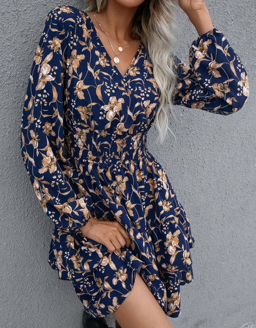 Load image into Gallery viewer, Ivy Lane Floral Layered Surplice Balloon Sleeve Dress
