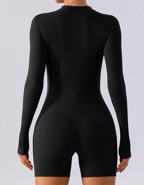 Load image into Gallery viewer, Half Zip Long Sleeve Active Romper
