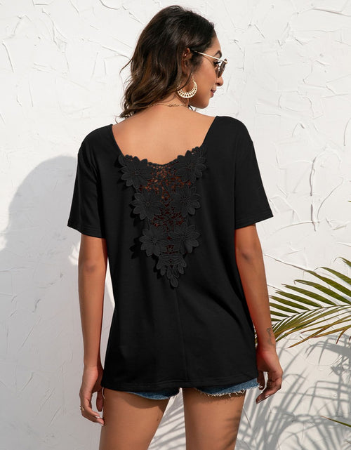 Load image into Gallery viewer, Ivy Lane Lace Trim Short Sleeve Top
