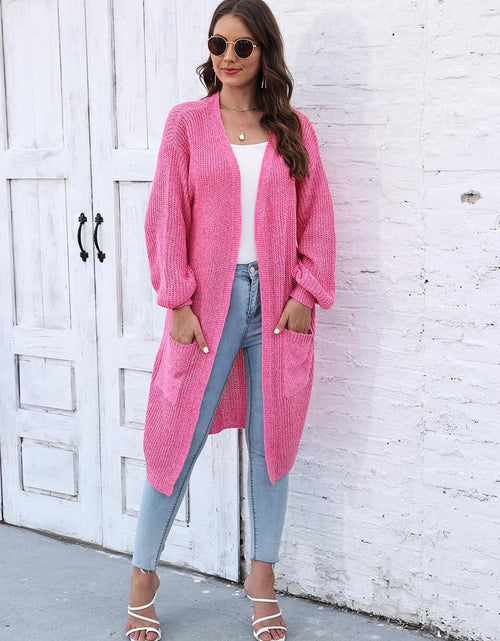 Load image into Gallery viewer, Open Front Longline Cardigan with Pockets
