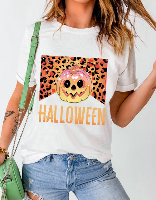 Load image into Gallery viewer, Graphic Round Neck Short Sleeve T-Shirt
