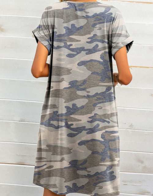 Load image into Gallery viewer, Scoop Neck Short Sleeve Pocket Dress
