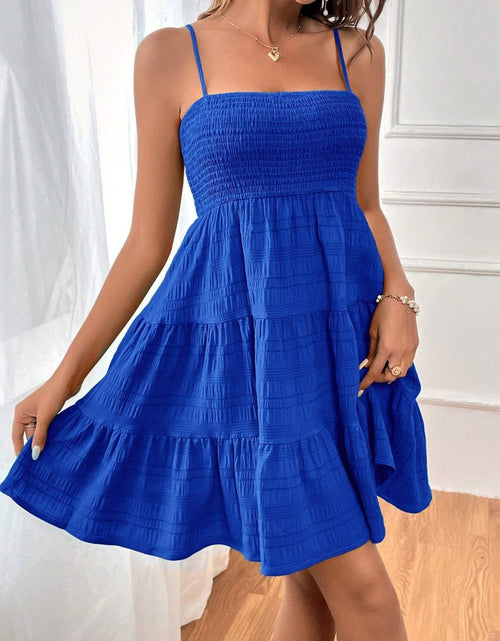 Load image into Gallery viewer, Tiered Smocked Square Neck Cami Dress
