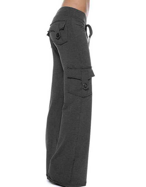 Load image into Gallery viewer, Mid Waist Pants with Pockets
