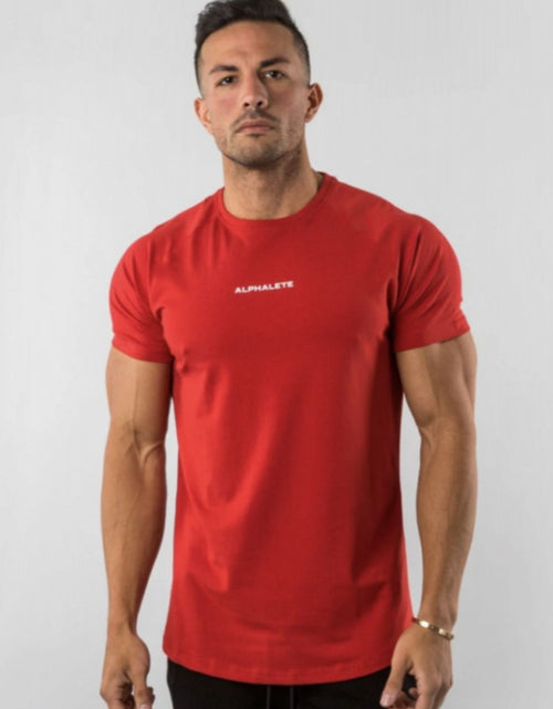 Load image into Gallery viewer, Men's Plus Size Letter Round Neck Short Sleeve T-Shirt
