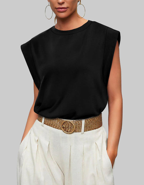 Load image into Gallery viewer, Florira Round Neck Cap Sleeve T-Shirt
