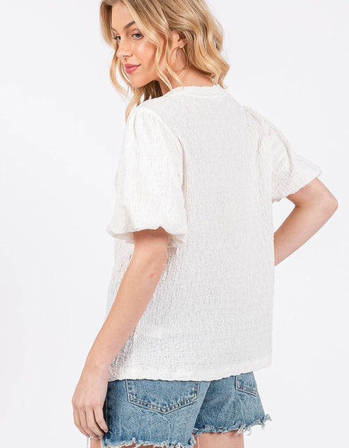 Load image into Gallery viewer, Ces Femme Textured Puff Sleeve Top
