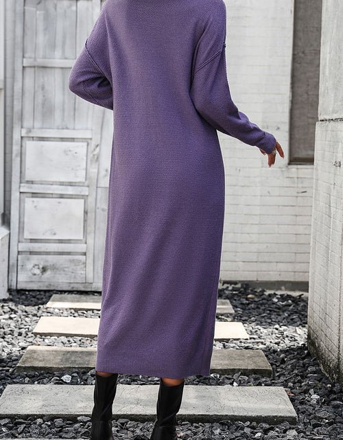 Load image into Gallery viewer, Notched Neck Dropped Shoulder Button-Down Midi Dress
