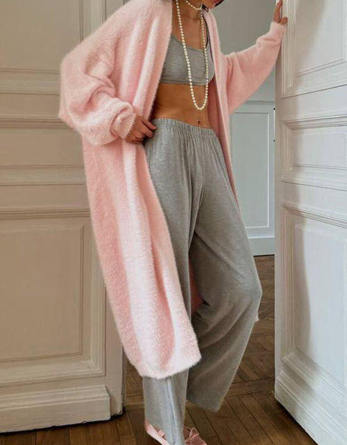 Load image into Gallery viewer, Fuzzy Open Front Solid Color Cardigan
