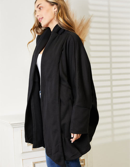 Load image into Gallery viewer, HEYSON Full Size Open Front Cardigan with Scarf Design
