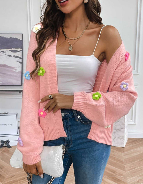Load image into Gallery viewer, Floral Long Sleeve Open Front Cardigan
