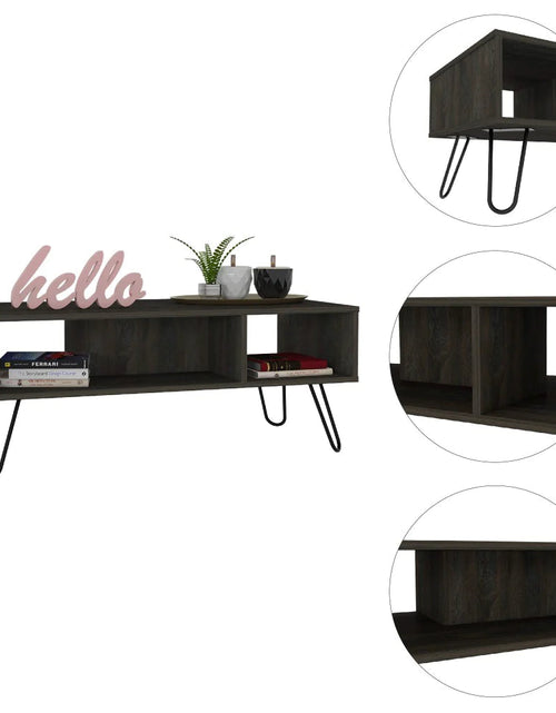 Load image into Gallery viewer, Coffee Table Minnesota, Two Shelves, Carbon Espresso Finish by Blak Hom
