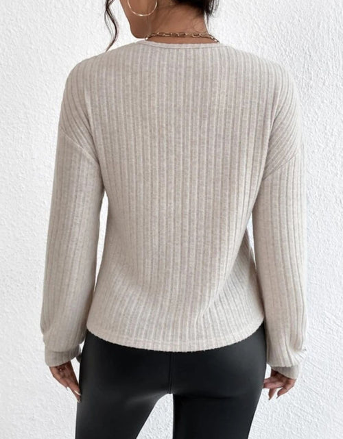Load image into Gallery viewer, Surplice Dropped Shoulder Long Sleeve T-Shirt
