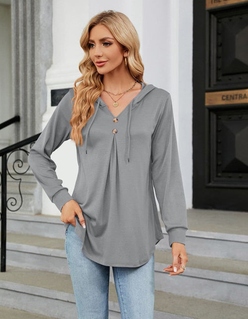 Load image into Gallery viewer, Long Sleeve Hooded Blouse

