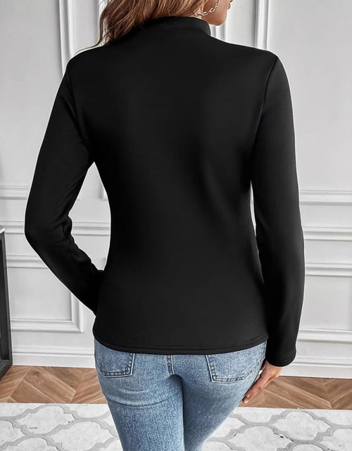 Load image into Gallery viewer, Mock Neck Long Sleeve T-Shirt
