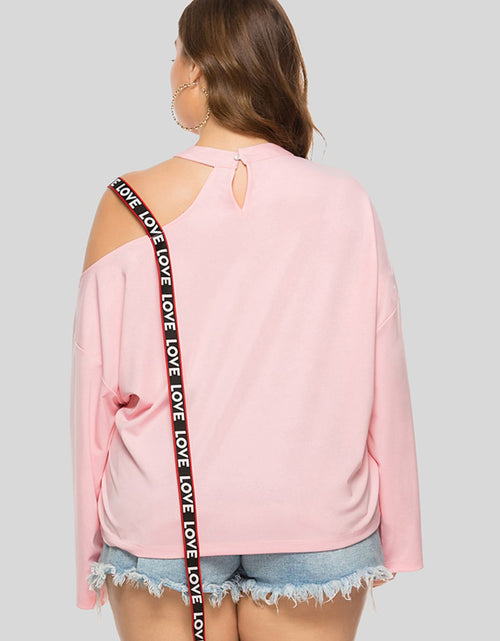 Load image into Gallery viewer, Plus Size Cold-Shoulder Round Neck Blouse
