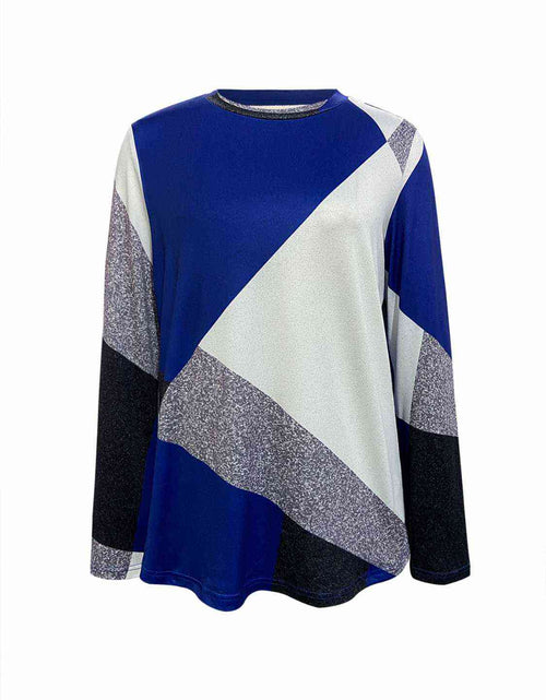Load image into Gallery viewer, Color Block Round Neck T-Shirt
