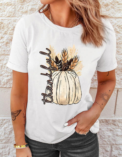 Load image into Gallery viewer, Graphic Round Neck Short Sleeve T-Shirt
