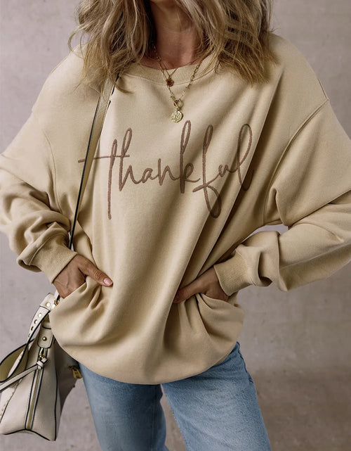Load image into Gallery viewer, THANKFUL Round Neck Long Sleeve Sweatshirt
