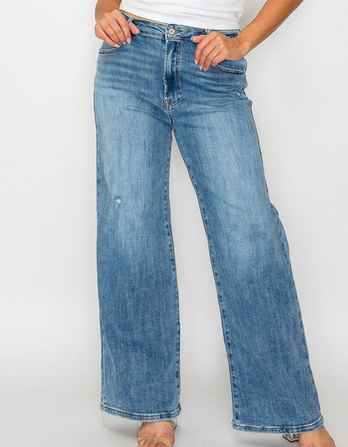 Load image into Gallery viewer, bytos Full Size High Rise Wide Leg Jeans with Pockets
