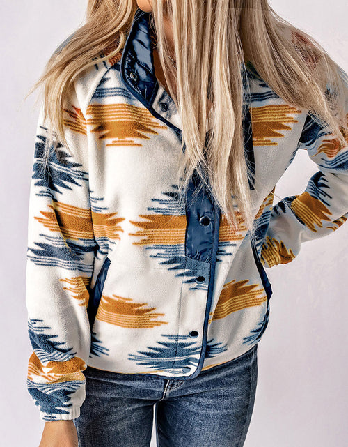 Load image into Gallery viewer, Geometric Snap Button Long Sleeve Jacket
