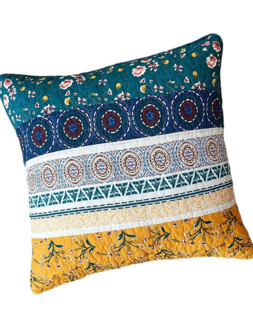 Load image into Gallery viewer, DaDa Bedding Bohemian Patchwork Bed of Wild Flowers Floral Gardenia Euro Pillow Sham Cover, 26" x 26" (JHW886) by DaDa Bedding Collection
