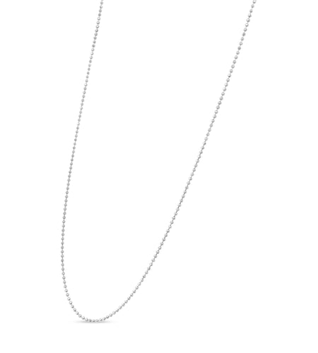 .925 Sterling Silver 0.7mm Slim and Dainty Unisex 18" Inch Ball Bead Chain Necklace by Infinite Jewels