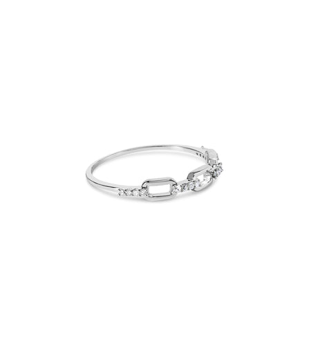 .925 Sterling Silver Diamond Accent Paperclip Band Ring (I-J Color, I2-I3 Clarity) by Haus of Brilliance