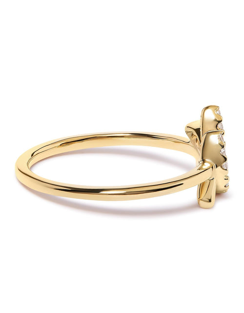 Load image into Gallery viewer, 10K Yellow Gold 1/10 Cttw Diamond Leaf and Branch Ring (H-I Color, I1-I2 Clarity) by Infinite Jewels
