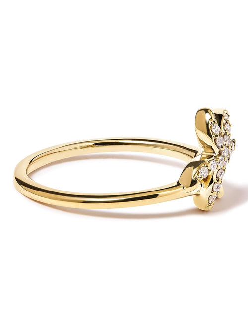 Load image into Gallery viewer, 10K Yellow Gold 1/10 Cttw Diamond  Palm Tree Statement Ring (H-I Color, I1-I2 Clarity) by Haus of Brilliance
