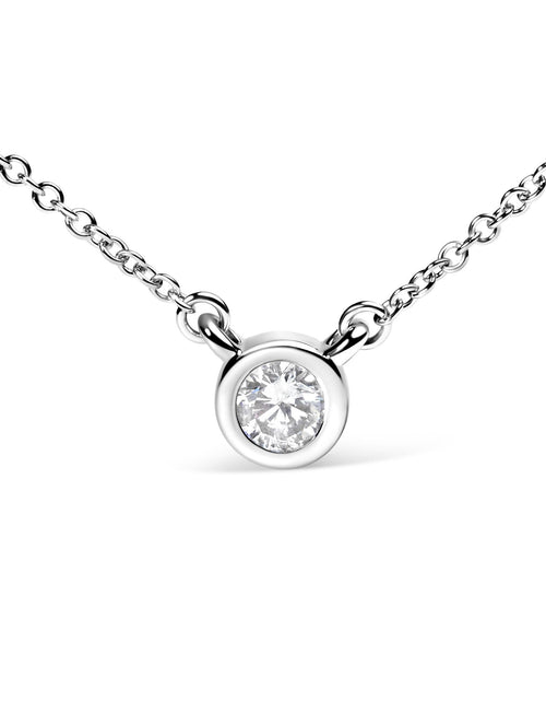Load image into Gallery viewer, 14K Gold Lab Grown Diamond Modern Bezel-Set Solitaire 16"-18" Pendant Necklace (F-G Color, VS2-SI1 Clarity) by Haus of Brilliance
