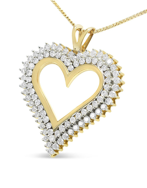 Load image into Gallery viewer, .925 Sterling Silver Diamond Heart 18" Pendant Necklace (I-J Color, I2-I3 Clarity) by Haus of Brilliance
