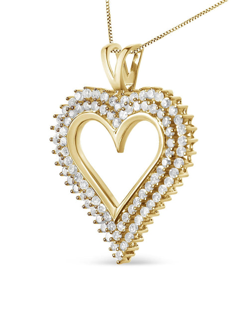 Load image into Gallery viewer, .925 Sterling Silver Diamond Heart 18" Pendant Necklace (I-J Color, I2-I3 Clarity) by Haus of Brilliance
