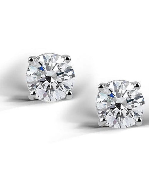 Load image into Gallery viewer, 2 Carat Created White Sapphire Sterling Silver Stud Earrings, 6mm
