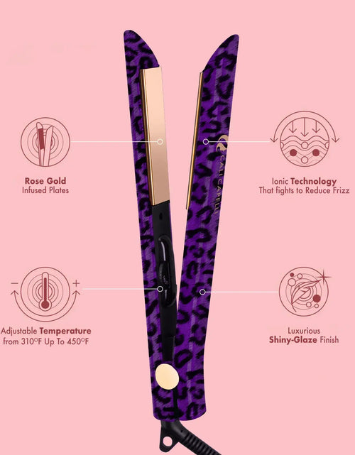 Load image into Gallery viewer, Limited: Pro-Series 1″ Titanium Hair Straightener Leopard by Calicapelli Hair Tools
