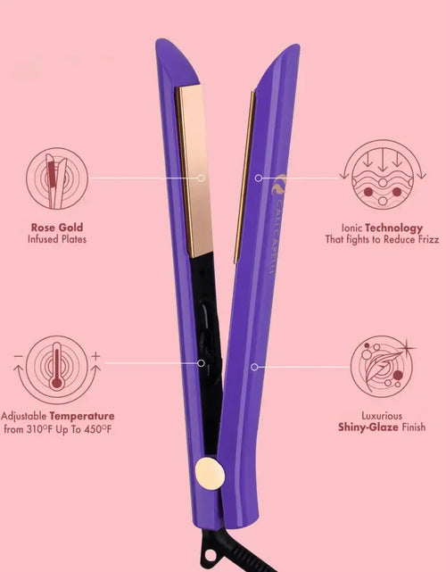 Load image into Gallery viewer, Pro-Series 1″ Titanium Hair Straightener Purple by Calicapelli Hair Tools
