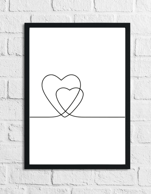 Load image into Gallery viewer, 2 Hearts Simple Line Work Bedroom Wall Decor Print by WinsterCreations™ Official Store
