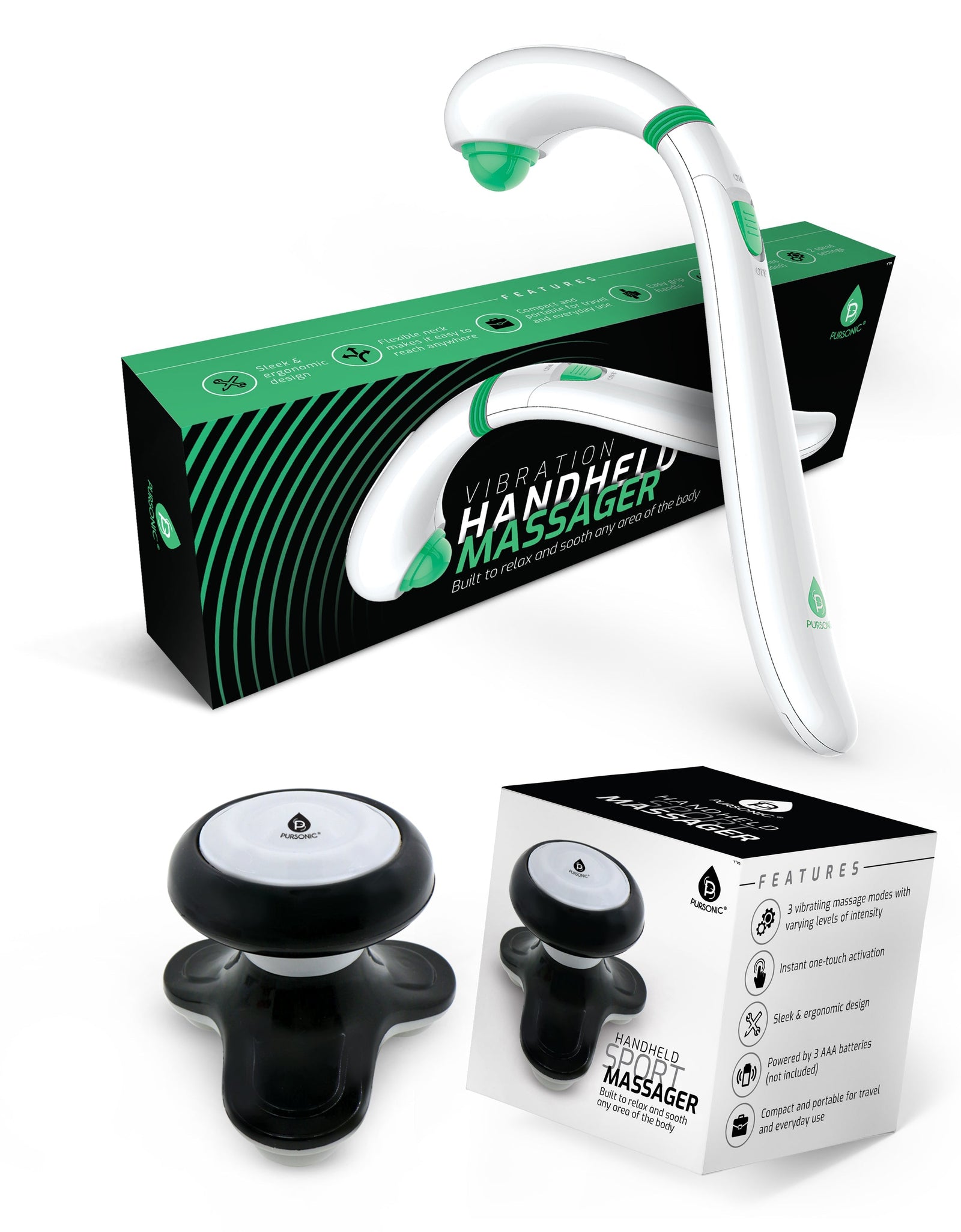 Wand Massager With Mini Handheld Massager by Pursonic