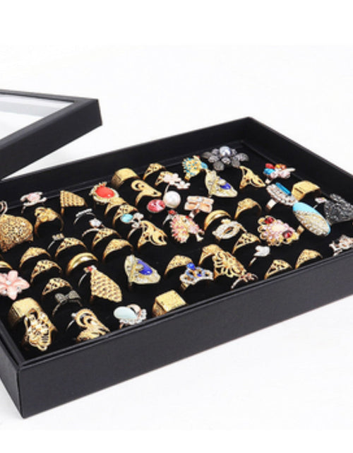 Load image into Gallery viewer, 100 Slots Jewelry Ring Display Organizer Tray Holder Earrings Storage Box Case
