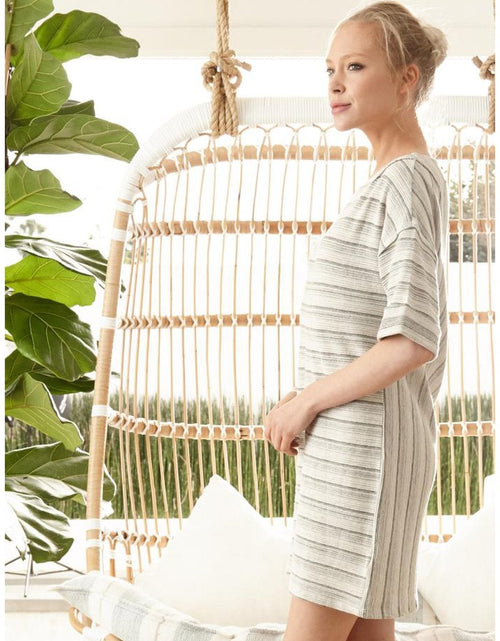 Load image into Gallery viewer, Stripe Short Sleeve Shift Dress by Shop at Konus
