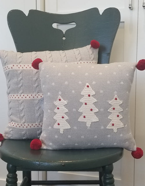 Load image into Gallery viewer, Grey Cable Knit 14" Pillow by Melange Collection
