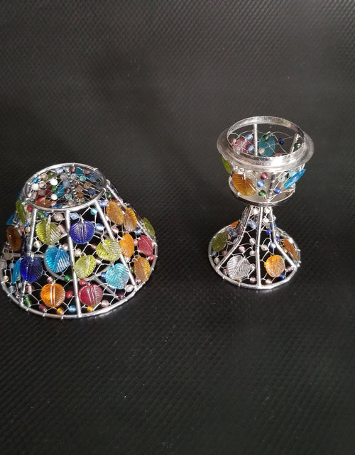 Load image into Gallery viewer, Handmade colored glass Tea Light candle holder by OMSutra
