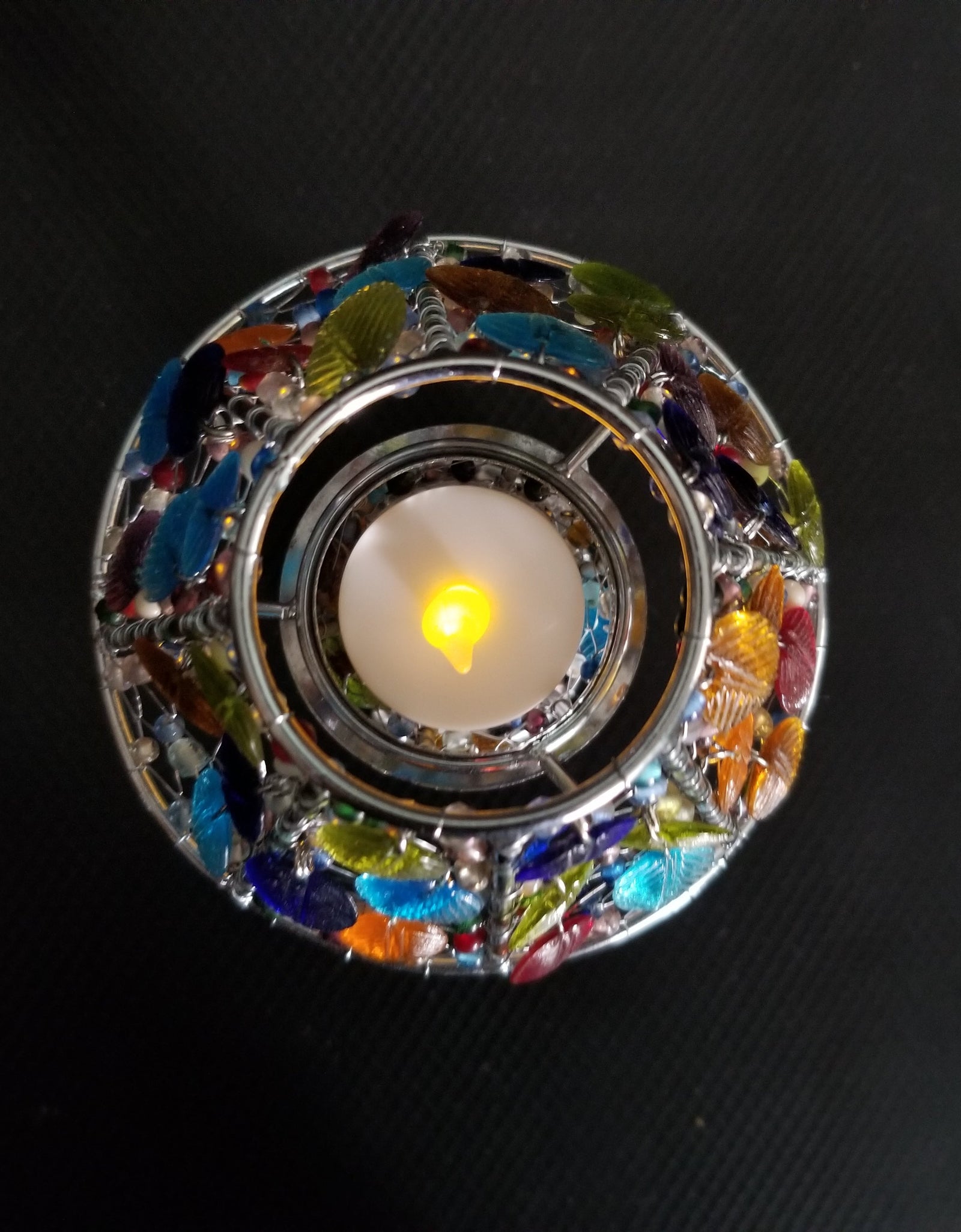 Handmade colored glass Tea Light candle holder by OMSutra