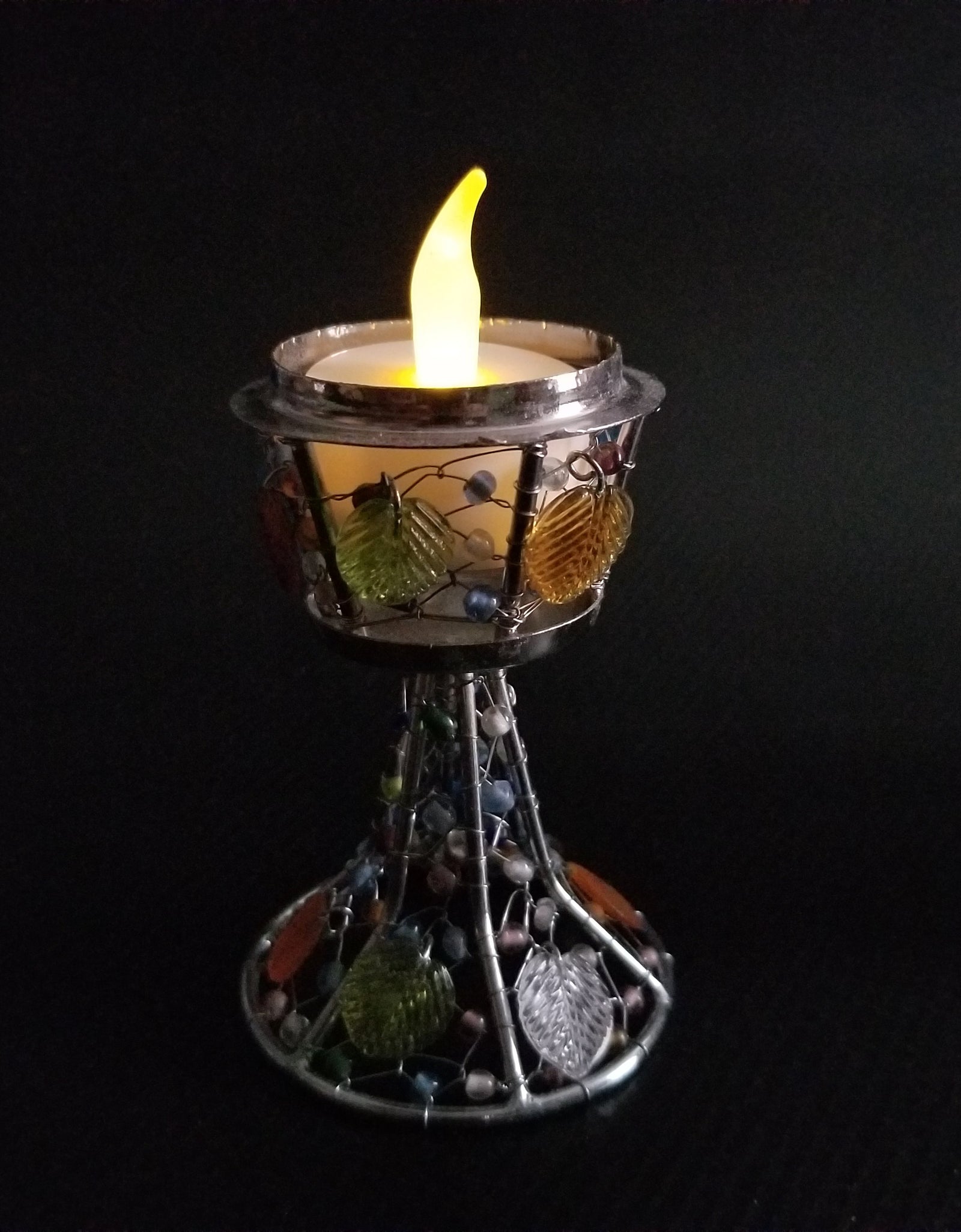 Handmade colored glass Tea Light candle holder by OMSutra