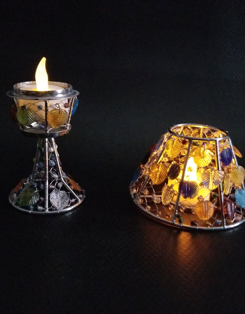 Load image into Gallery viewer, Handmade colored glass Tea Light candle holder by OMSutra
